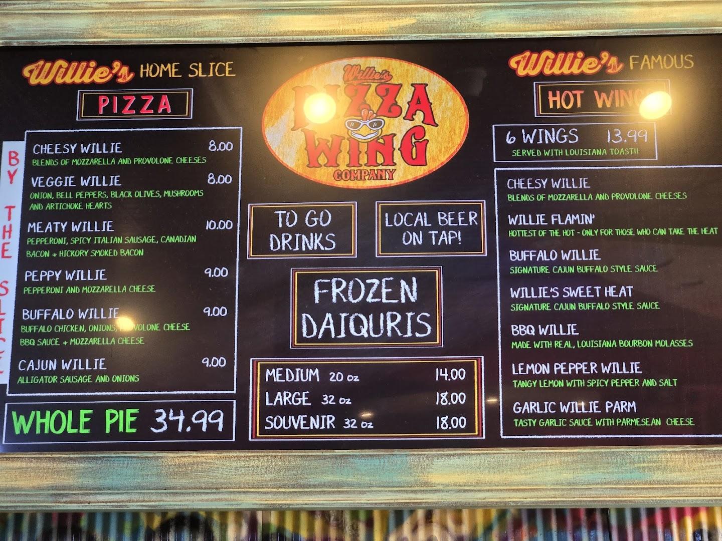 Willie's Pizza Joint Menu image 5